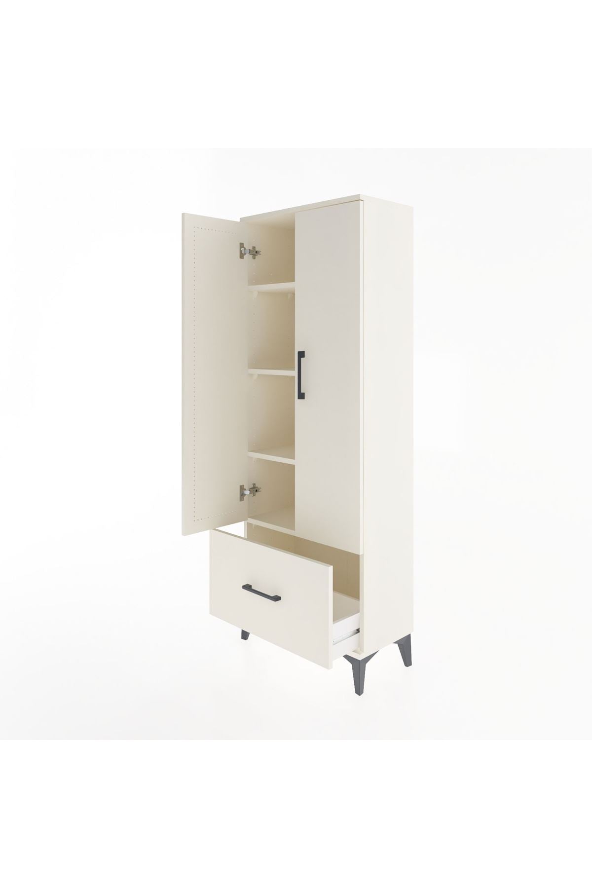 Arges Dolap 4 Raflı Tek Çekmeceli 2 Kapaklı 60x30x163 - S20M001V1A