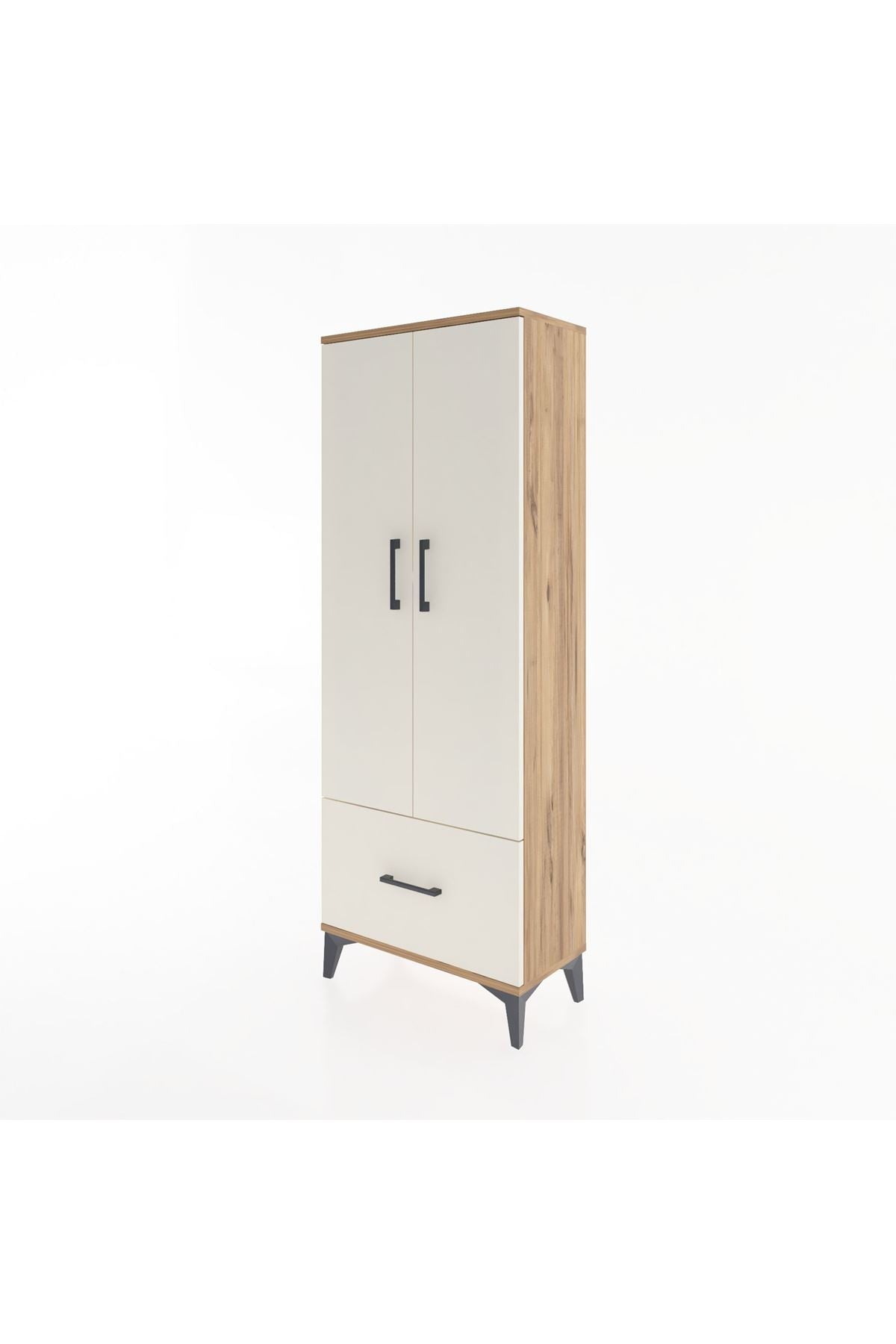 Arges Dolap 4 Raflı Tek Çekmeceli 2 Kapaklı 60x30x163 - S20M001V7A