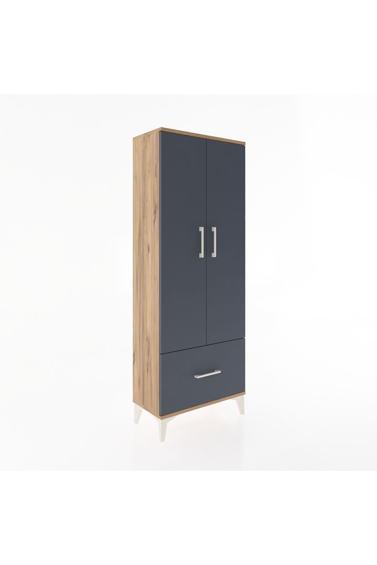 Arges Dolap 4 Raflı Tek Çekmeceli 2 Kapaklı 60x30x163 - S20M001V8A