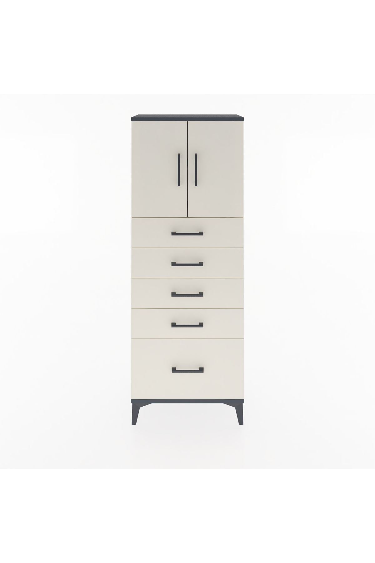 Arges Dolap 2 Raflı 5 Çekmeceli 2 Kapaklı 60x30x163 - S20M003V4A