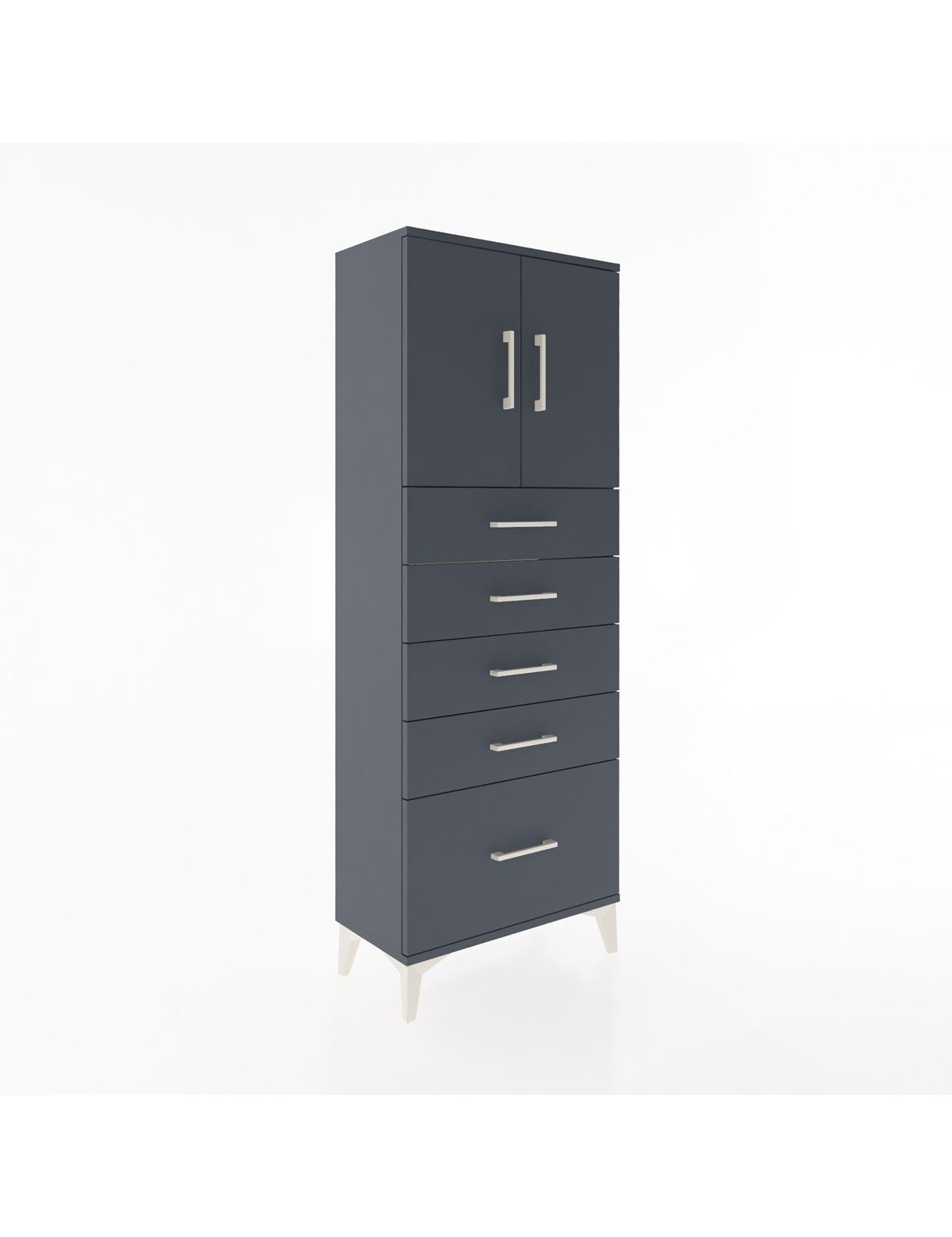 Arges Dolap 2 Raflı 5 Çekmeceli 2 Kapaklı 60x30x163 - S20M003V5A