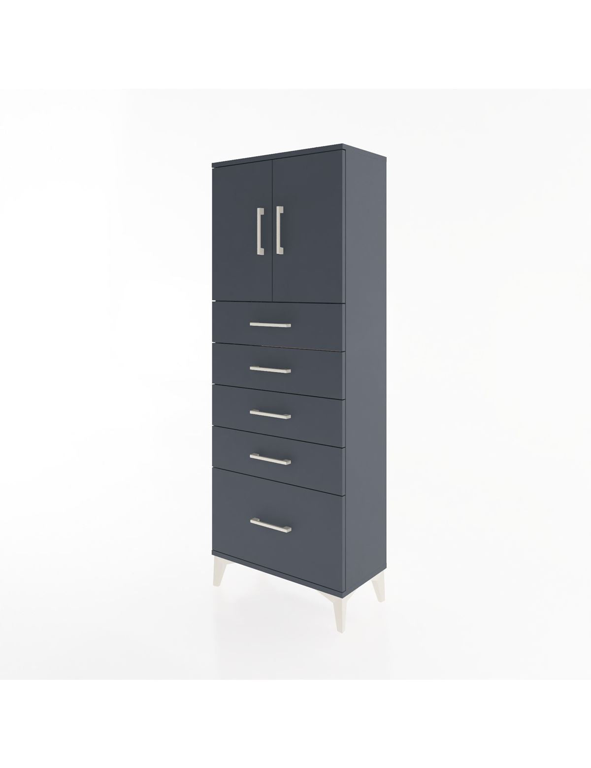 Arges Dolap 2 Raflı 5 Çekmeceli 2 Kapaklı 60x30x163 - S20M003V5A