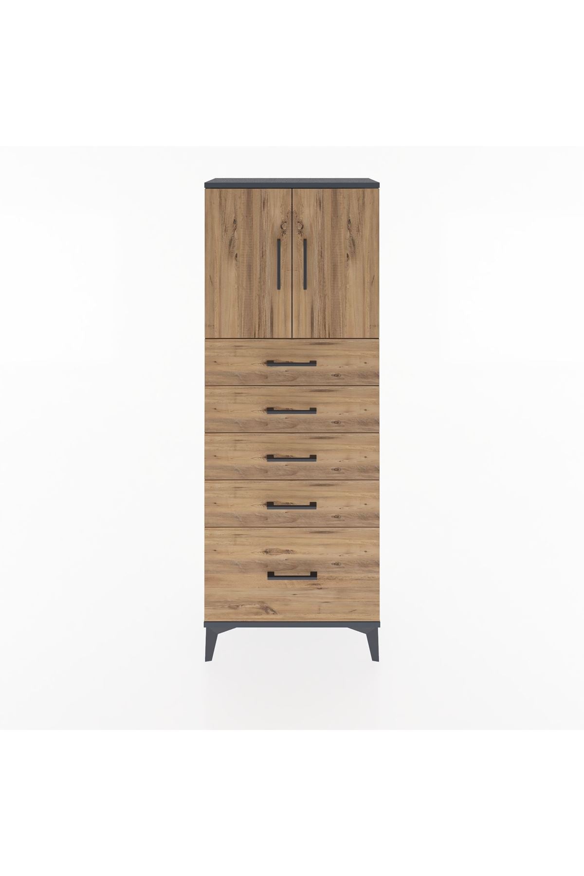 Arges Dolap 2 Raflı 5 Çekmeceli 2 Kapaklı 60x30x163 - S20M003V6A