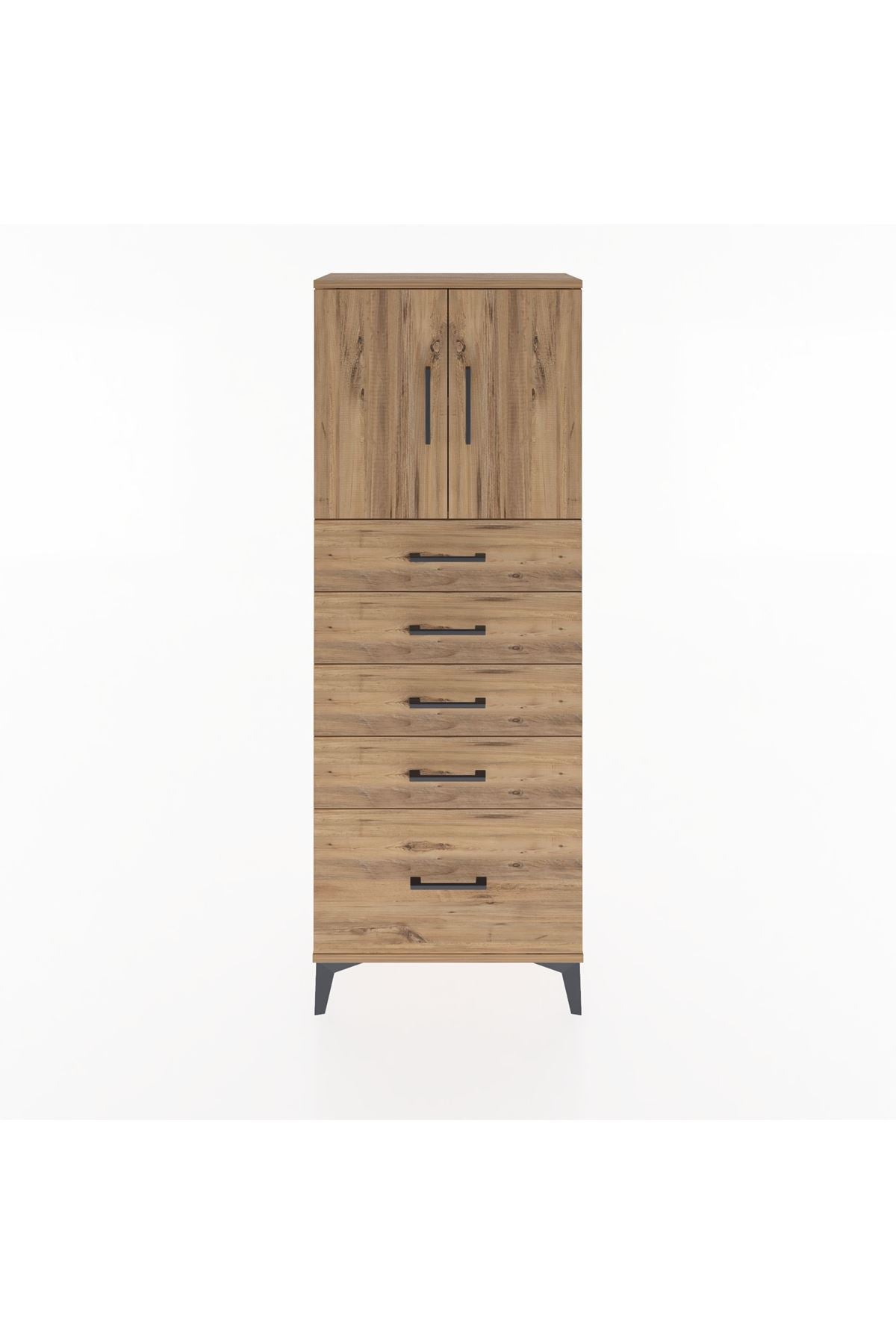 Arges Dolap 2 Raflı 5 Çekmeceli 2 Kapaklı 60x30x163 - S20M003V9A