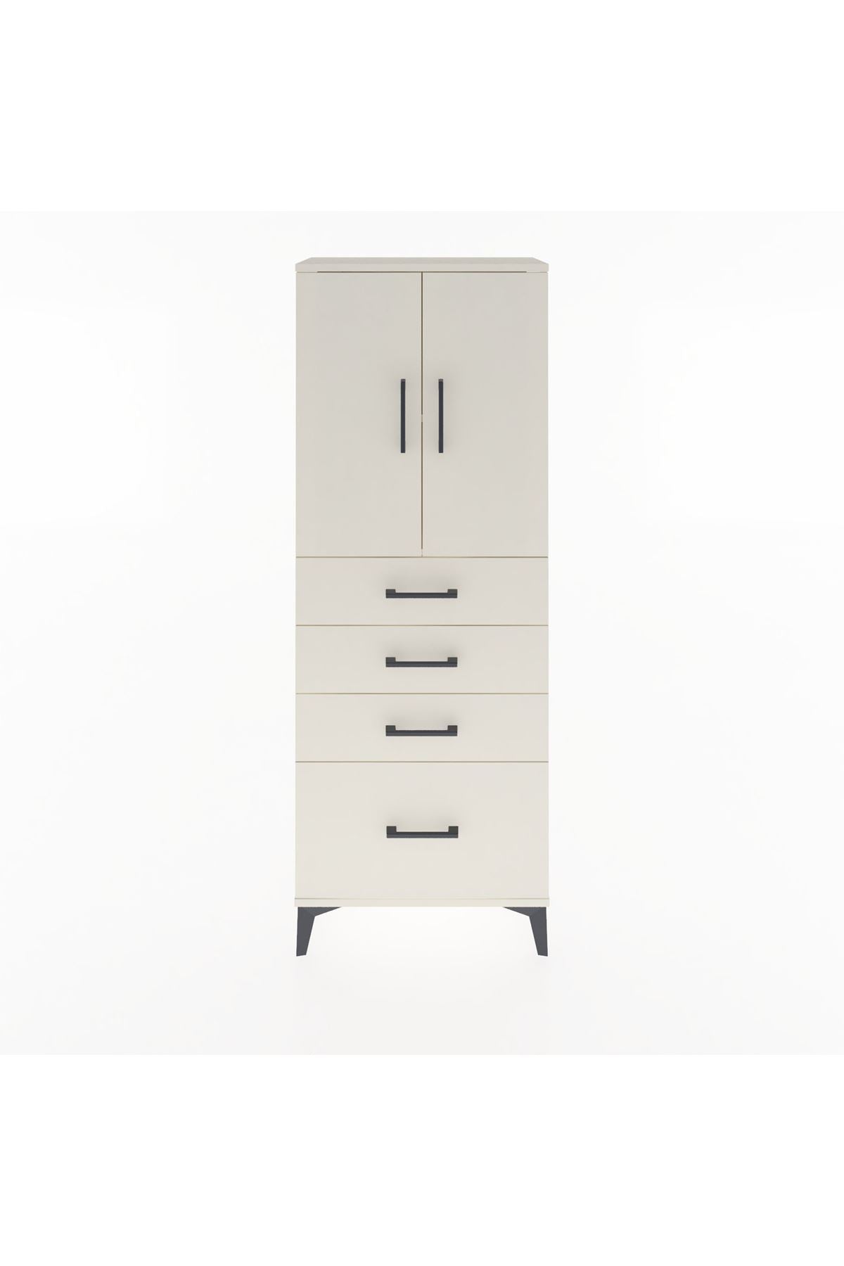 Arges Dolap 2 Raflı 4 Çekmeceli 2 Kapaklı 60x30x163 - S20M005V1A