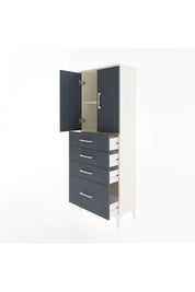 Arges Dolap 2 Raflı 4 Çekmeceli 2 Kapaklı 60x30x163 - S20M005V2A