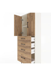 Arges Dolap 2 Raflı 4 Çekmeceli 2 Kapaklı 60x30x163 - S20M005V3A