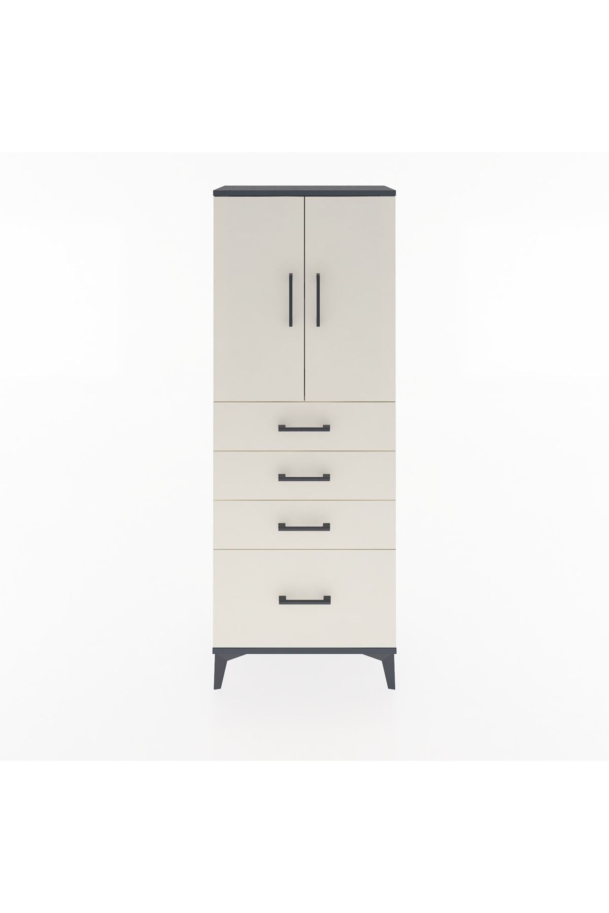 Arges Dolap 2 Raflı 4 Çekmeceli 2 Kapaklı 60x30x163 - S20M005V4A