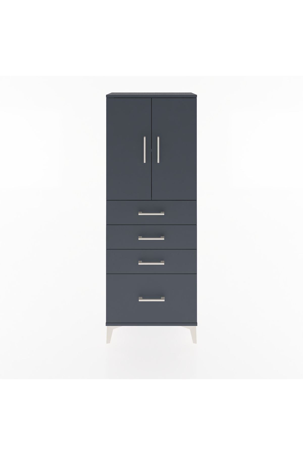 Arges Dolap 2 Raflı 4 Çekmeceli 2 Kapaklı 60x30x163 - S20M005V5A