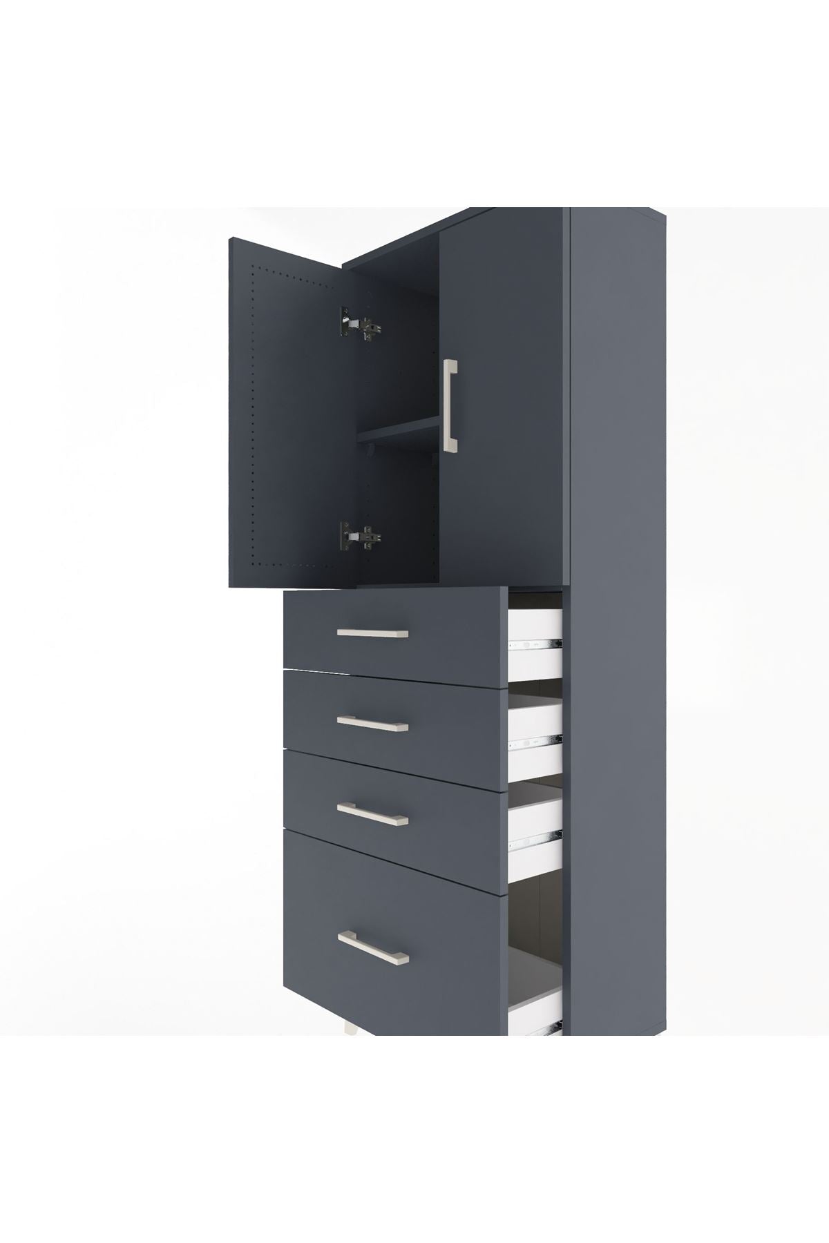 Arges Dolap 2 Raflı 4 Çekmeceli 2 Kapaklı 60x30x163 - S20M005V5A