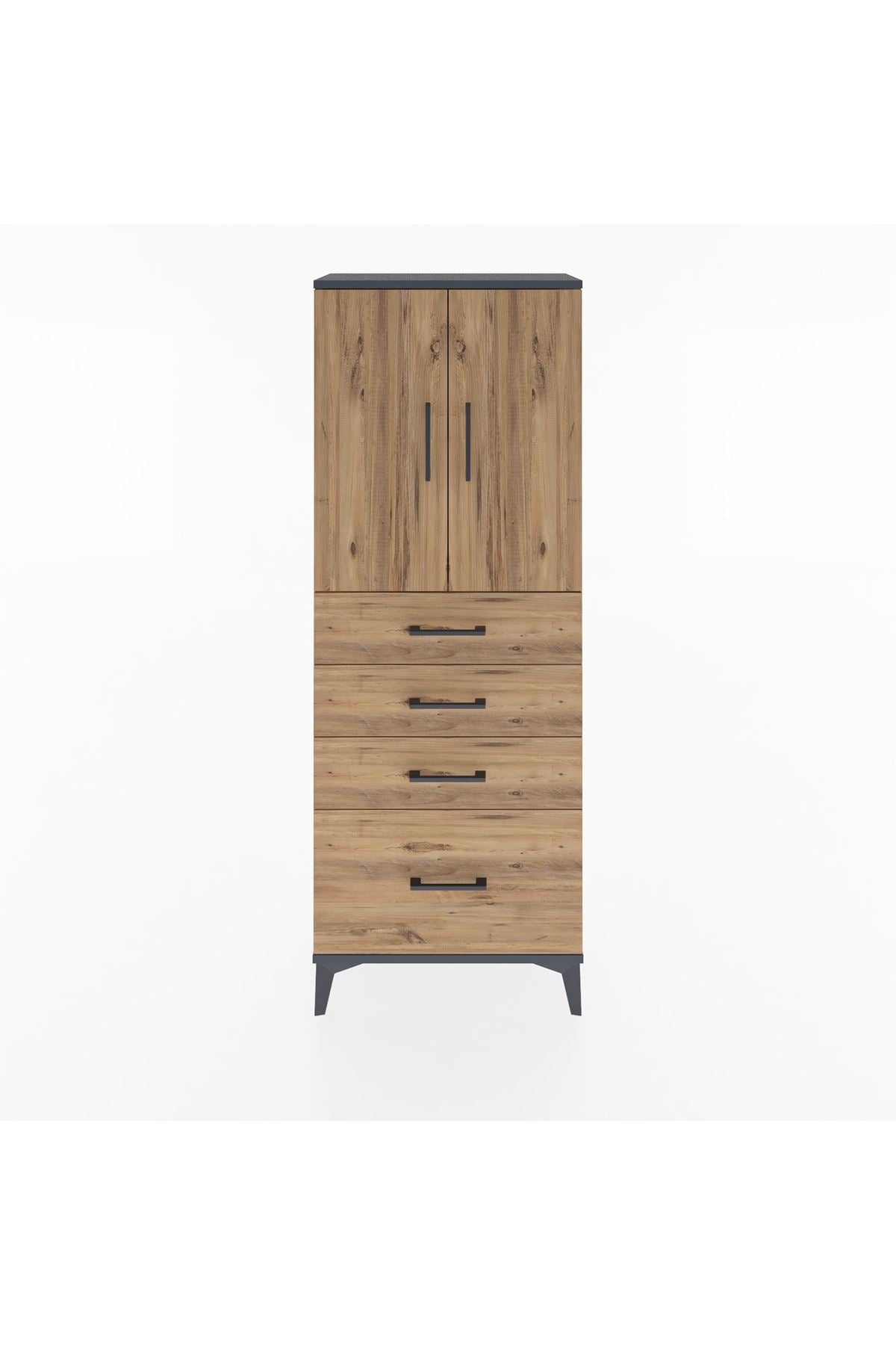 Arges Dolap 2 Raflı 4 Çekmeceli 2 Kapaklı 60x30x163 - S20M005V6A