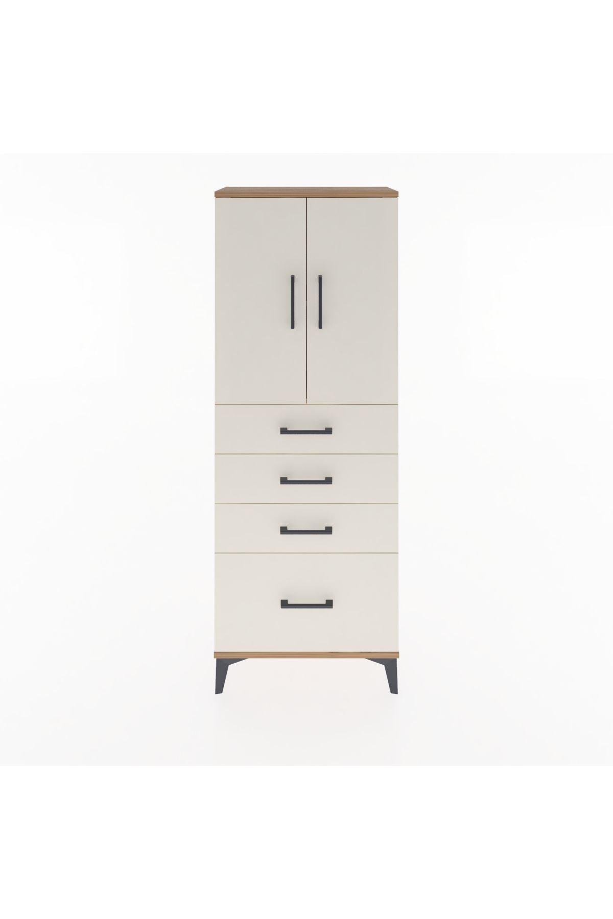 Arges Dolap 2 Raflı 4 Çekmeceli 2 Kapaklı 60x30x163 - S20M005V7A