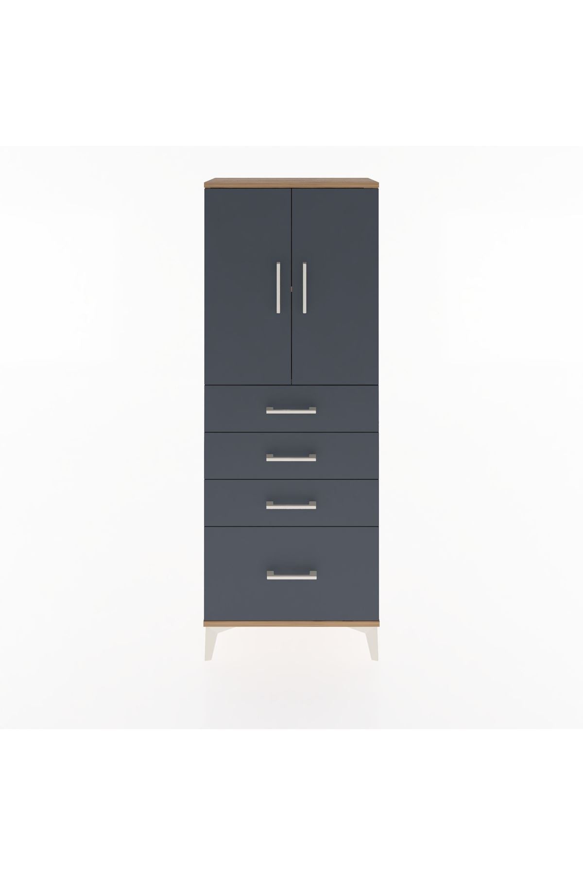 Arges Dolap 2 Raflı 4 Çekmeceli 2 Kapaklı 60x30x163 - S20M005V8A