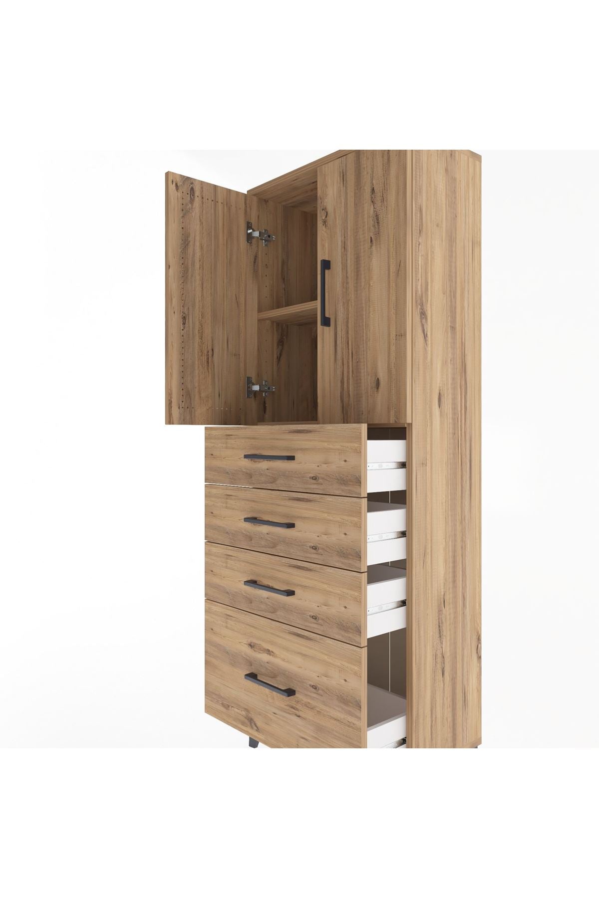 Arges Dolap 2 Raflı 4 Çekmeceli 2 Kapaklı 60x30x163 - S20M005V9A