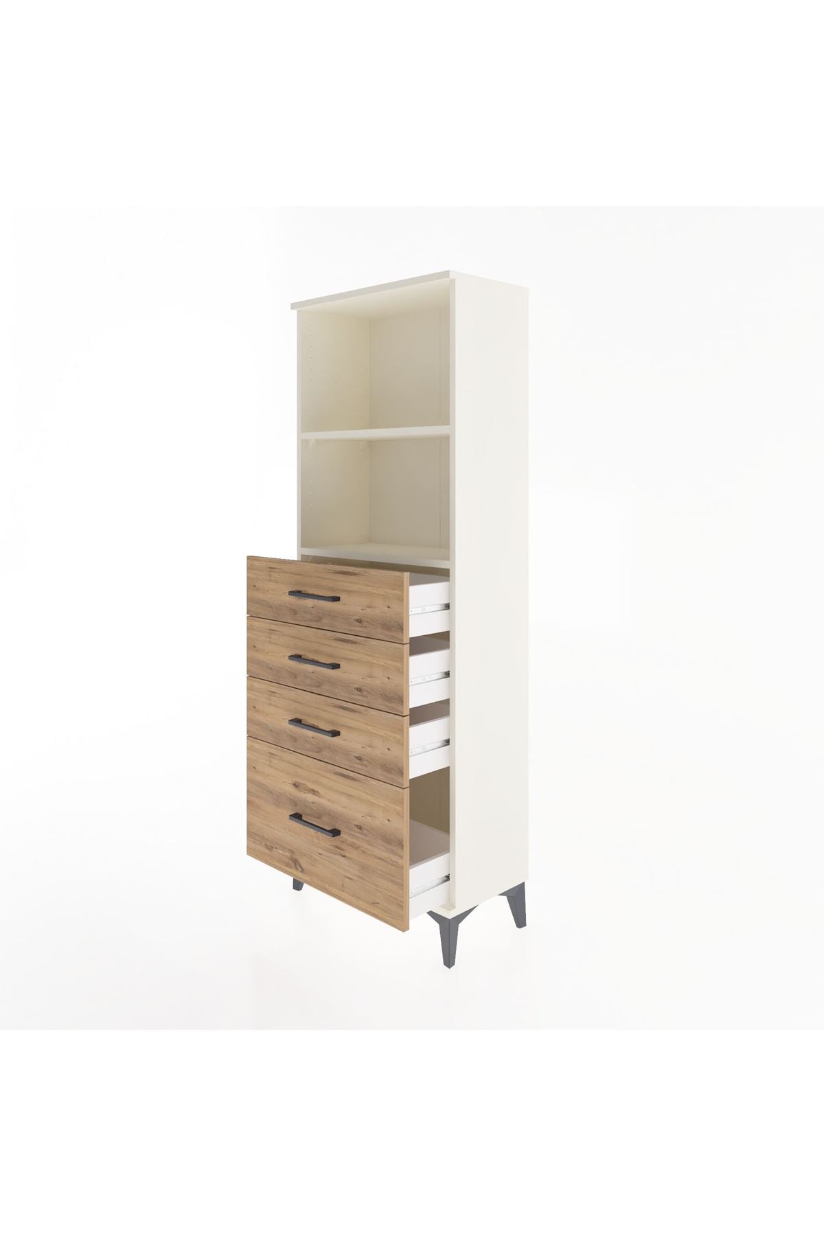 Arges Dolap 2 Raflı 4 Çekmeceli 60x30x163 - S20M006V3A
