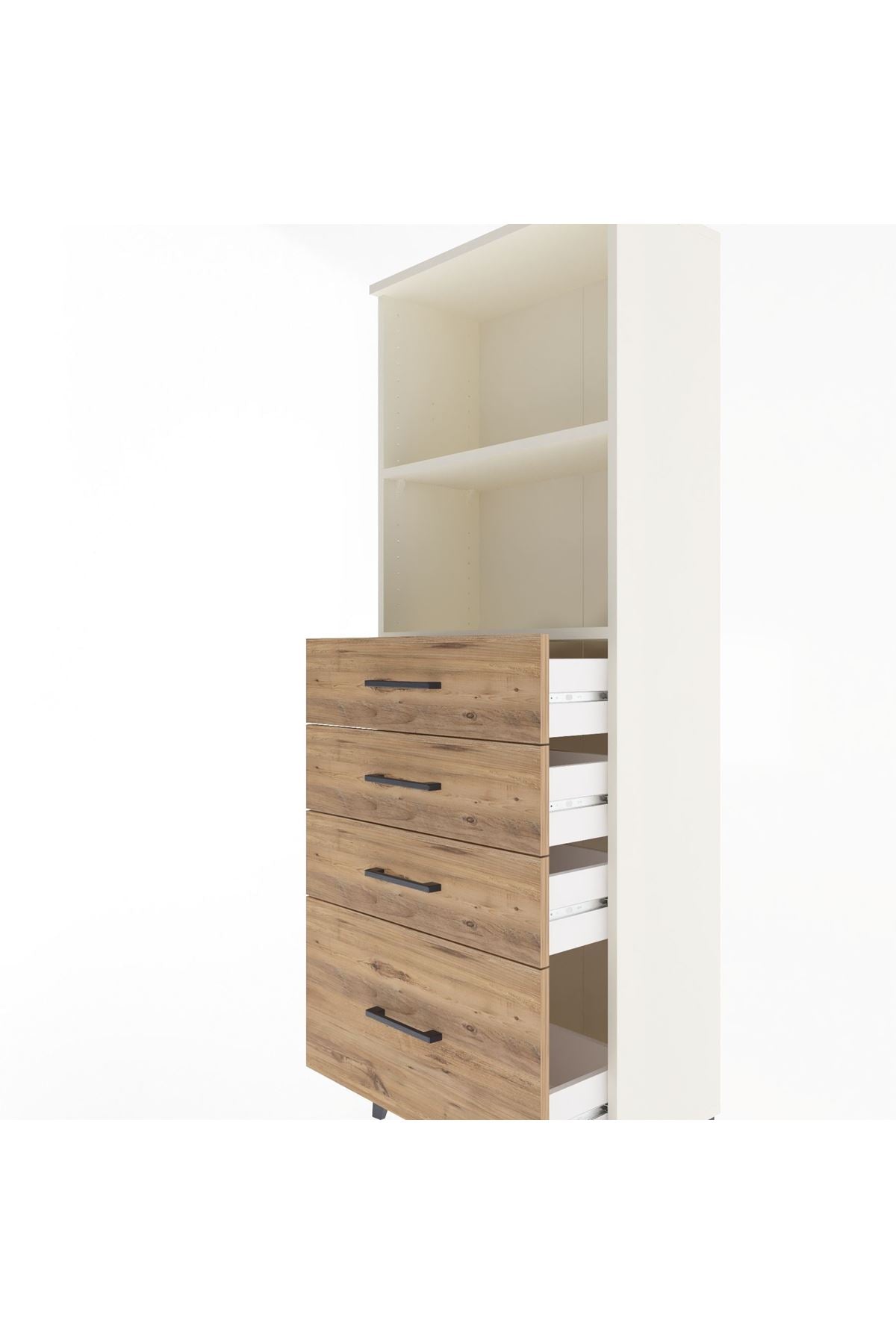 Arges Dolap 2 Raflı 4 Çekmeceli 60x30x163 - S20M006V3A