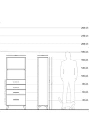 Arges Dolap 2 Raflı 4 Çekmeceli 60x30x163 - S20M006V2A