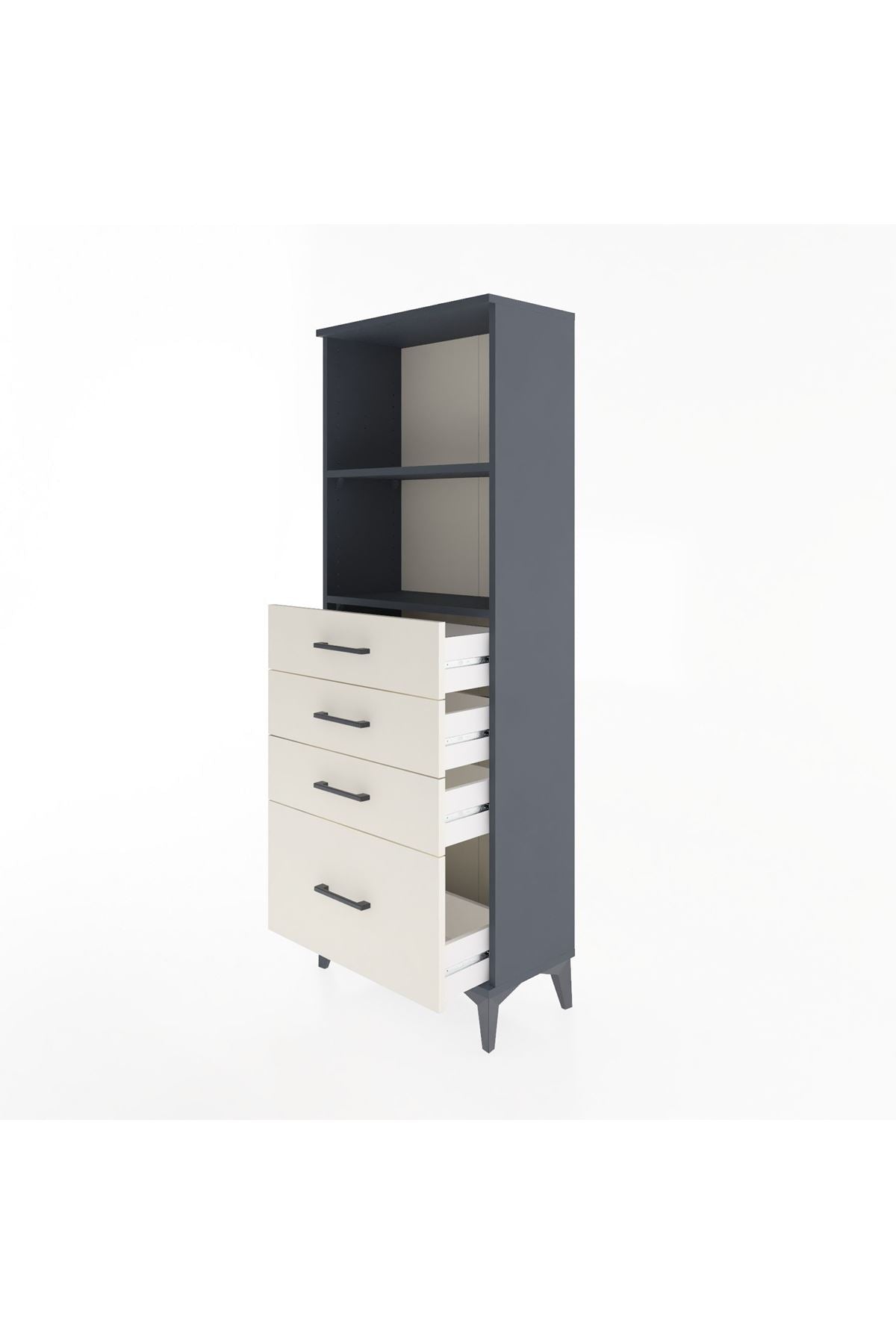 Arges Dolap 2 Raflı 4 Çekmeceli 60x30x163 - S20M006V4A