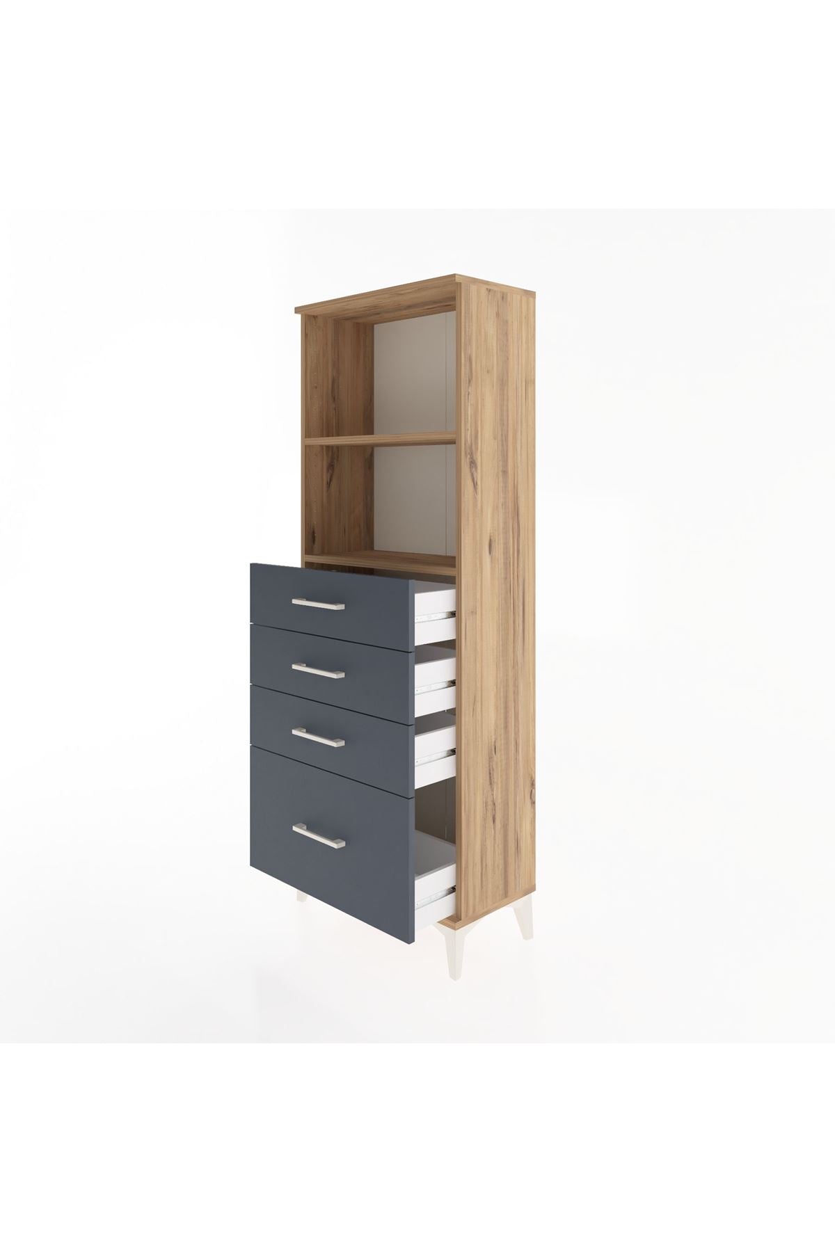Arges Dolap 2 Raflı 4 Çekmeceli 60x30x163 - S20M006V8A