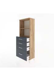 Arges Dolap 2 Raflı 4 Çekmeceli 60x30x163 - S20M006V8A
