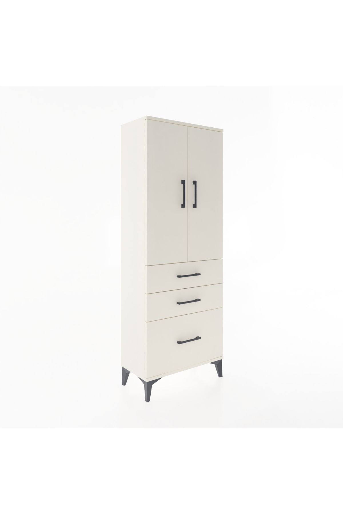 Arges Dolap 3 Raflı 3 Çekmeceli 2 Kapaklı 60x30x163 - S20M007V1A