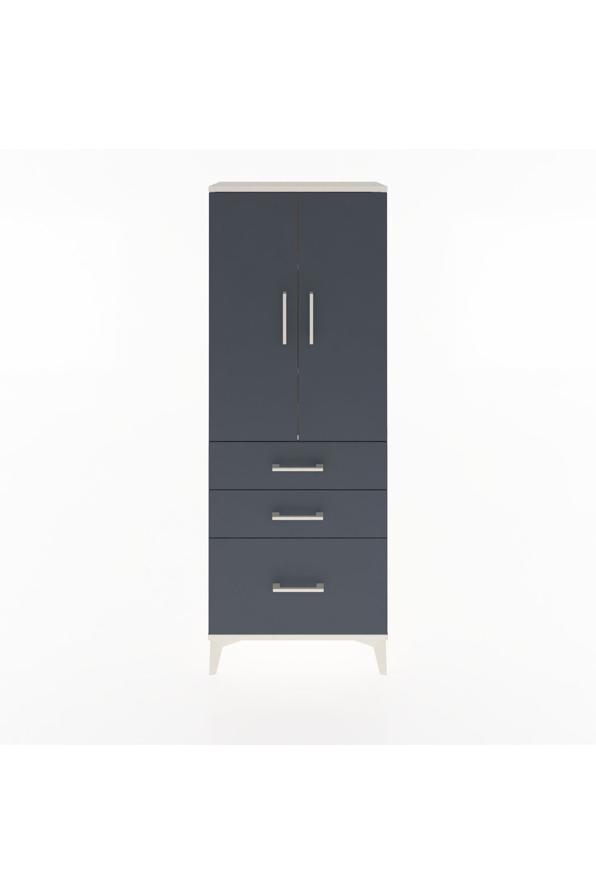 Arges Dolap 3 Raflı 3 Çekmeceli 2 Kapaklı 60x30x163 - S20M007V2A