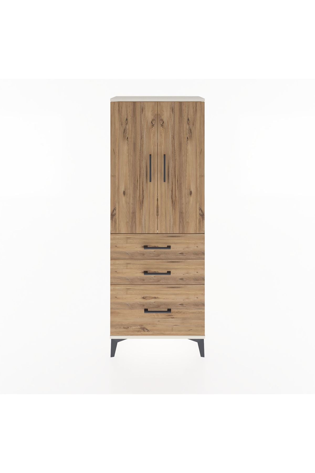 Arges Dolap 3 Raflı 3 Çekmeceli 2 Kapaklı 60x30x163 - S20M007V3A