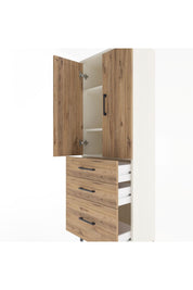 Arges Dolap 3 Raflı 3 Çekmeceli 2 Kapaklı 60x30x163 - S20M007V3A