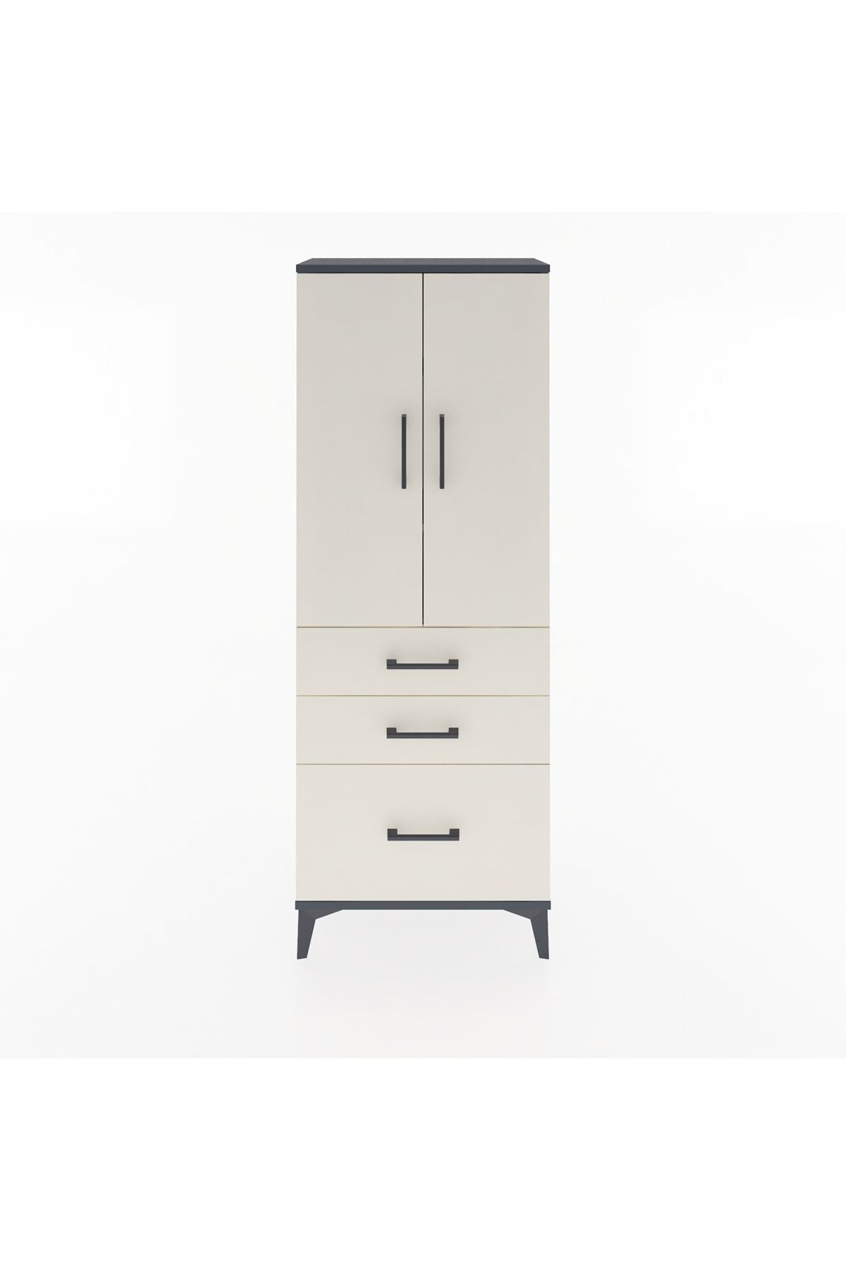 Arges Dolap 3 Raflı 3 Çekmeceli 2 Kapaklı 60x30x163 - S20M007V4A