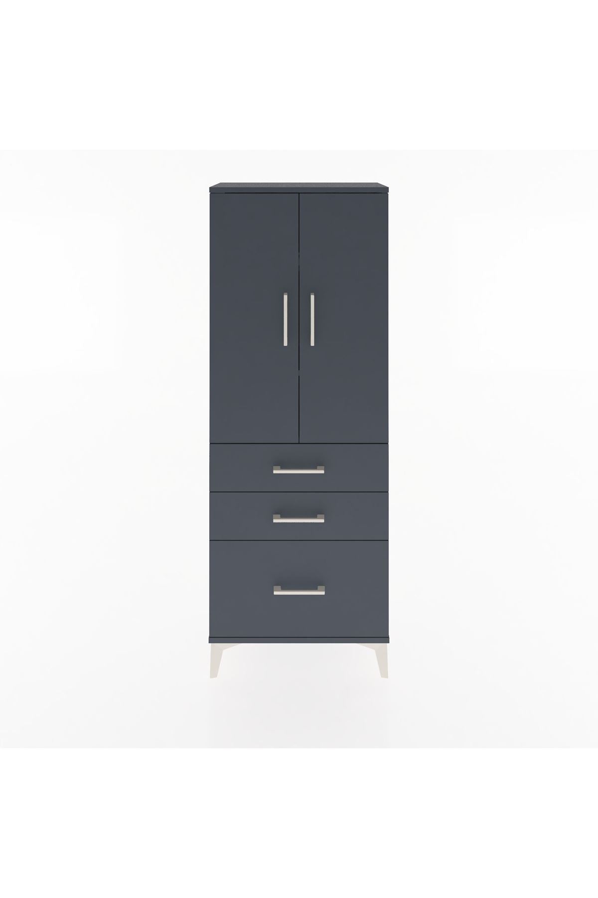 Arges Dolap 3 Raflı 3 Çekmeceli 2 Kapaklı 60x30x163 - S20M007V5A