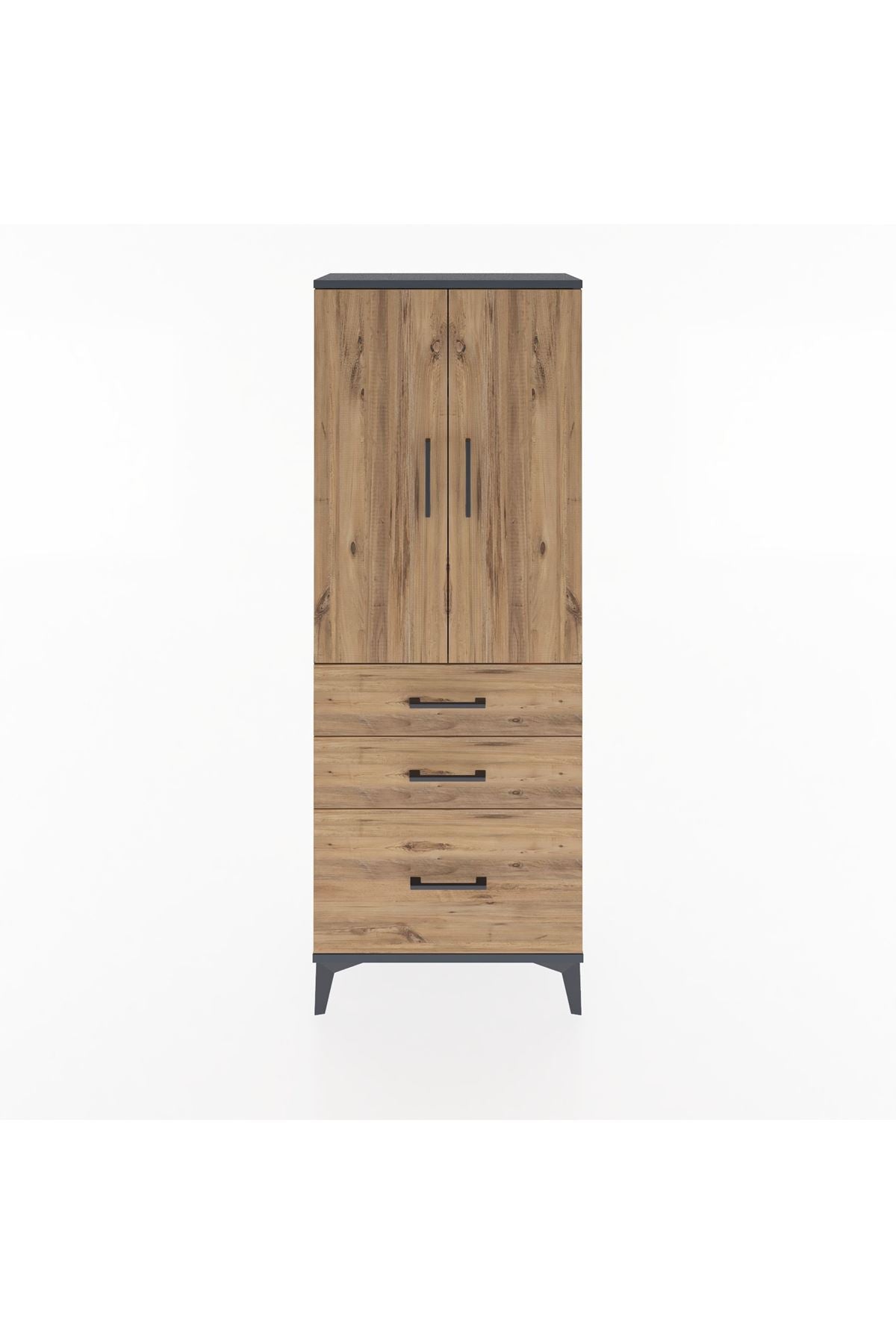 Arges Dolap 3 Raflı 3 Çekmeceli 2 Kapaklı 60x30x163 - S20M007V6A