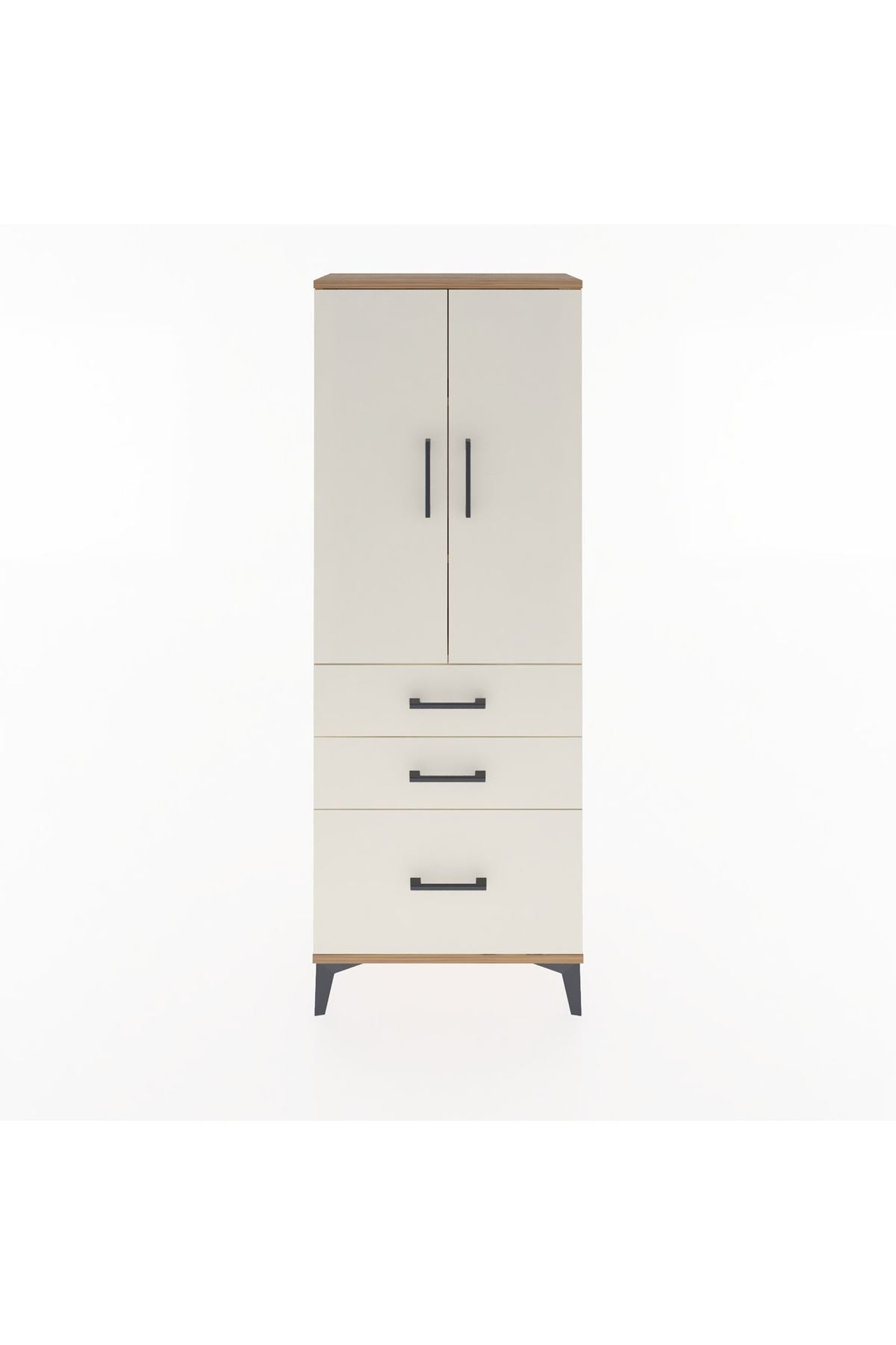 Arges Dolap 3 Raflı 3 Çekmeceli 2 Kapaklı 60x30x163 - S20M007V7A