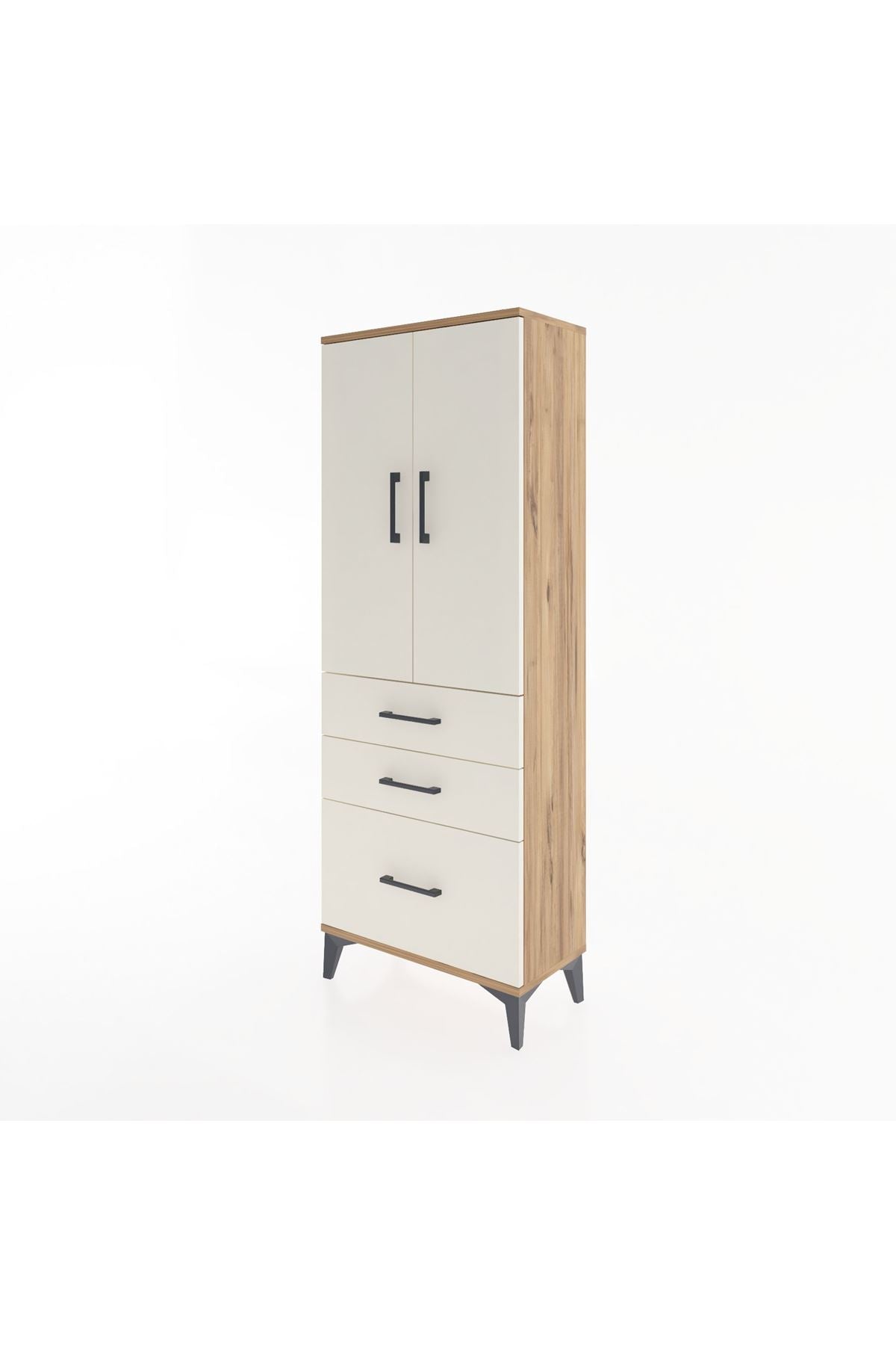 Arges Dolap 3 Raflı 3 Çekmeceli 2 Kapaklı 60x30x163 - S20M007V7A