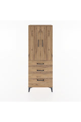 Arges Dolap 3 Raflı 3 Çekmeceli 2 Kapaklı 60x30x163