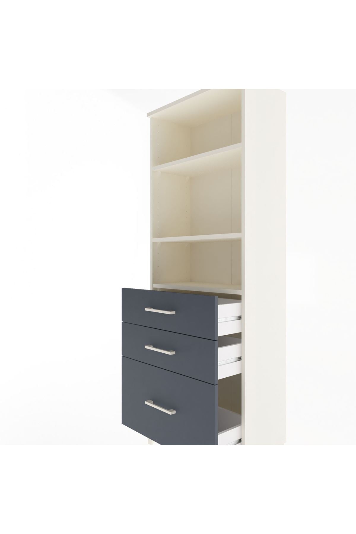 Arges Dolap 3 Raflı 3 Çekmeceli 60x30x163 - S20M008V2A