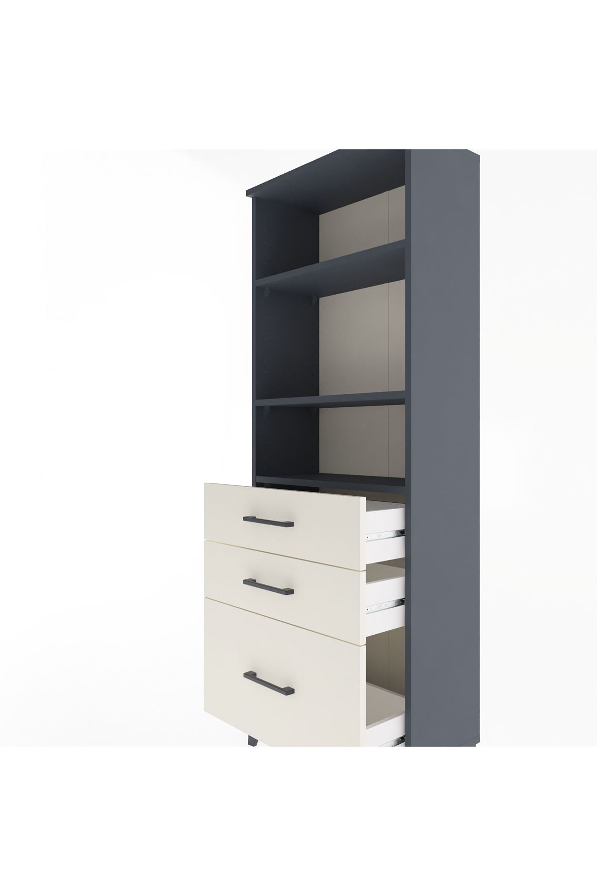 Arges Dolap 3 Raflı 3 Çekmeceli 60x30x163 - S20M008V4A