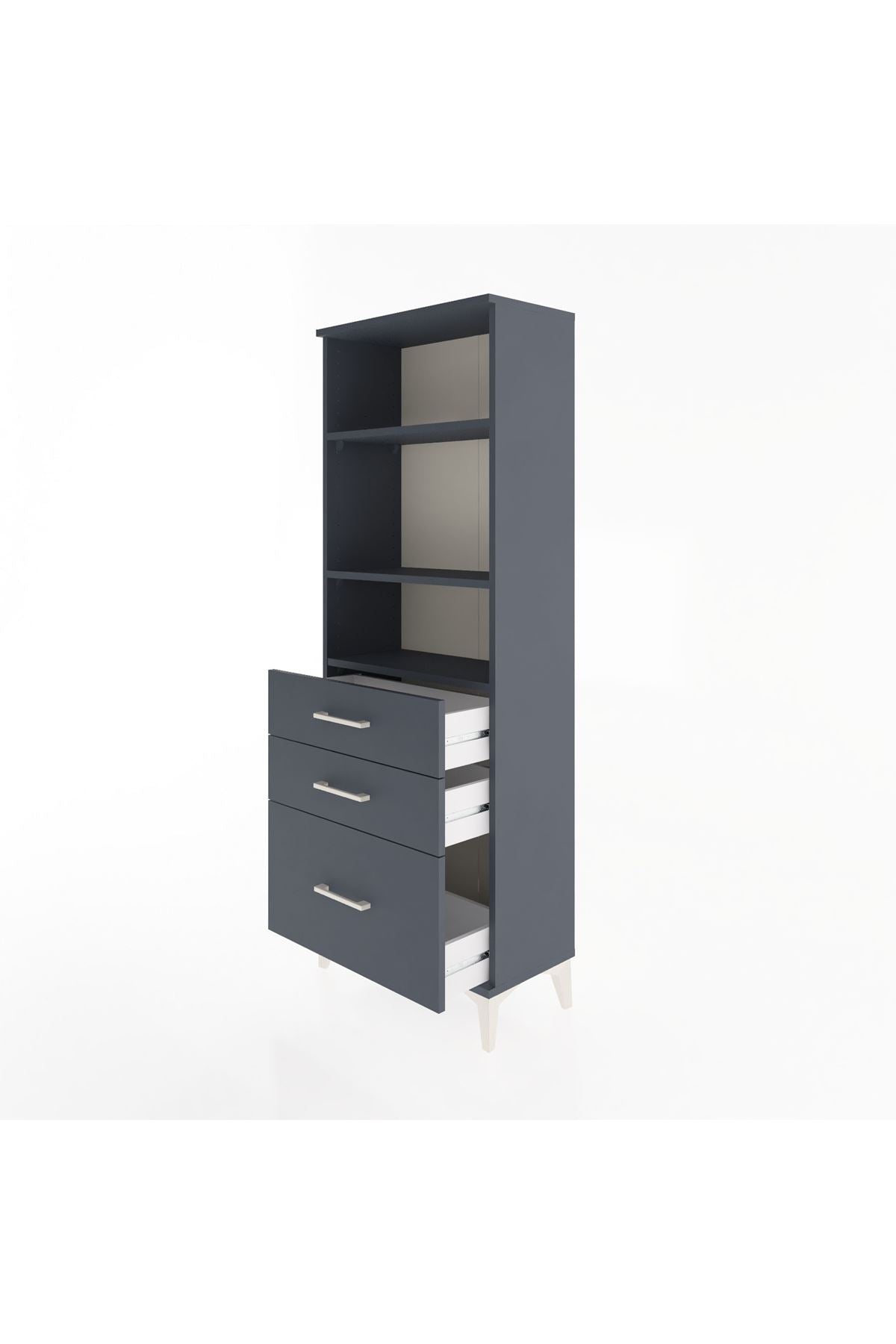 Arges Dolap 3 Raflı 3 Çekmeceli 60x30x163 - S20M008V5A