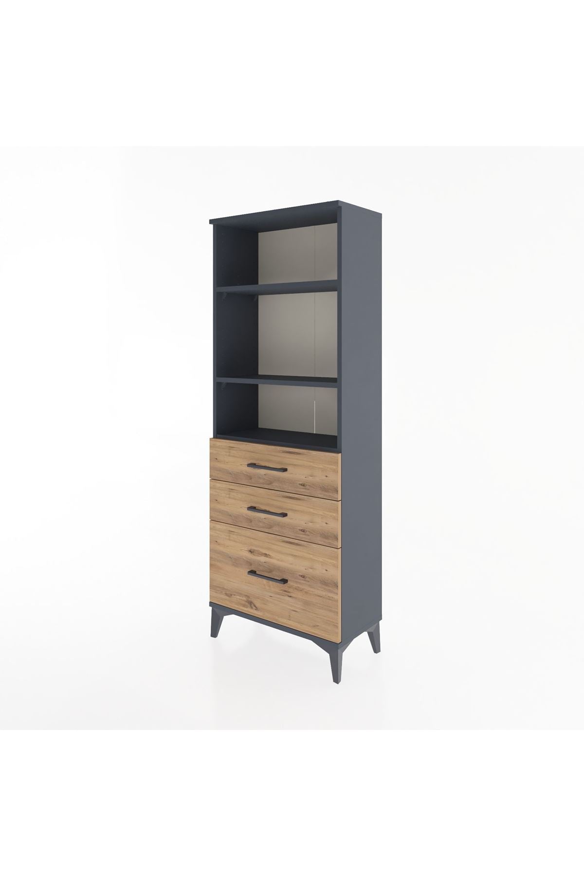 Arges Dolap 3 Raflı 3 Çekmeceli 60x30x163 - S20M008V6A
