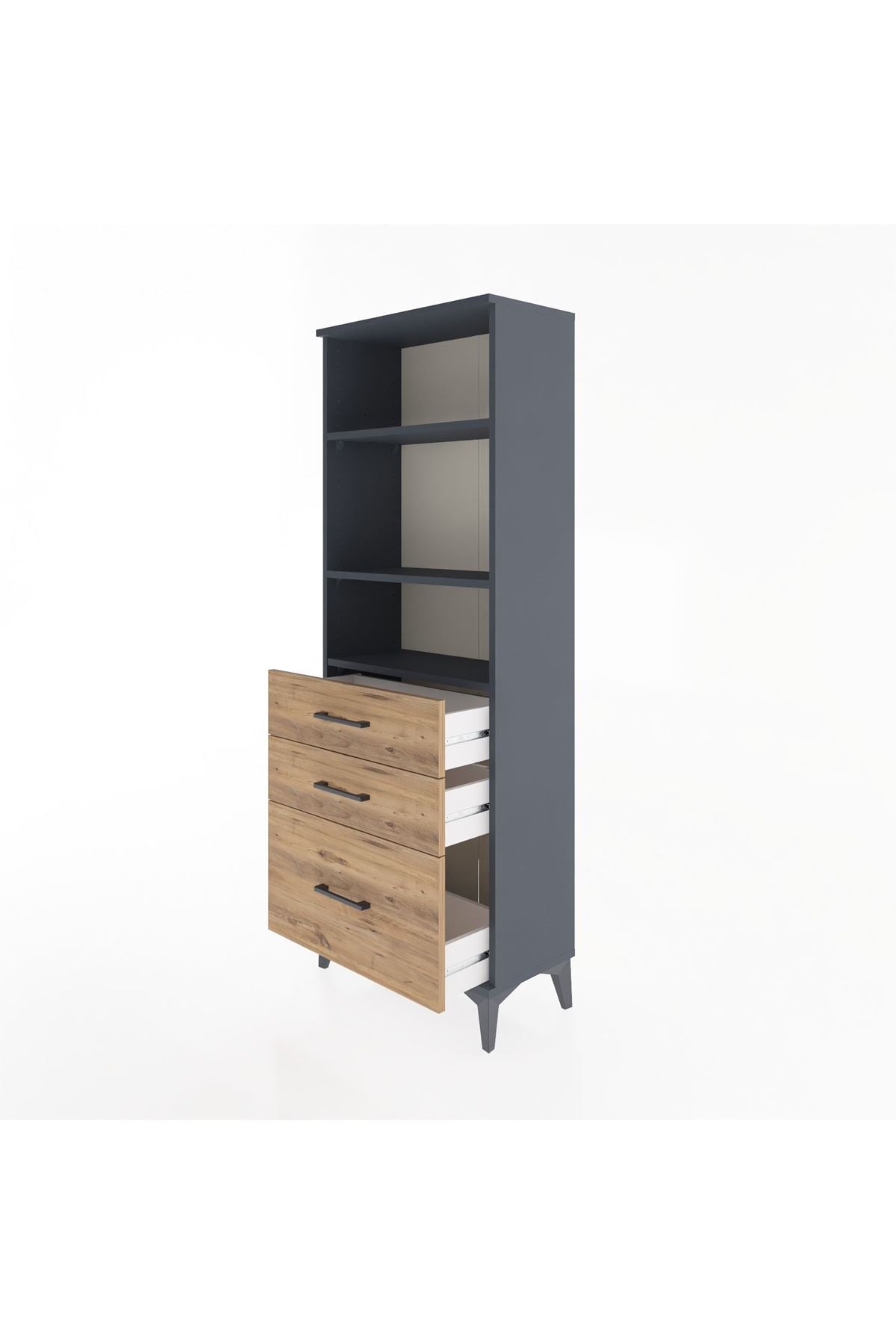 Arges Dolap 3 Raflı 3 Çekmeceli 60x30x163 - S20M008V6A