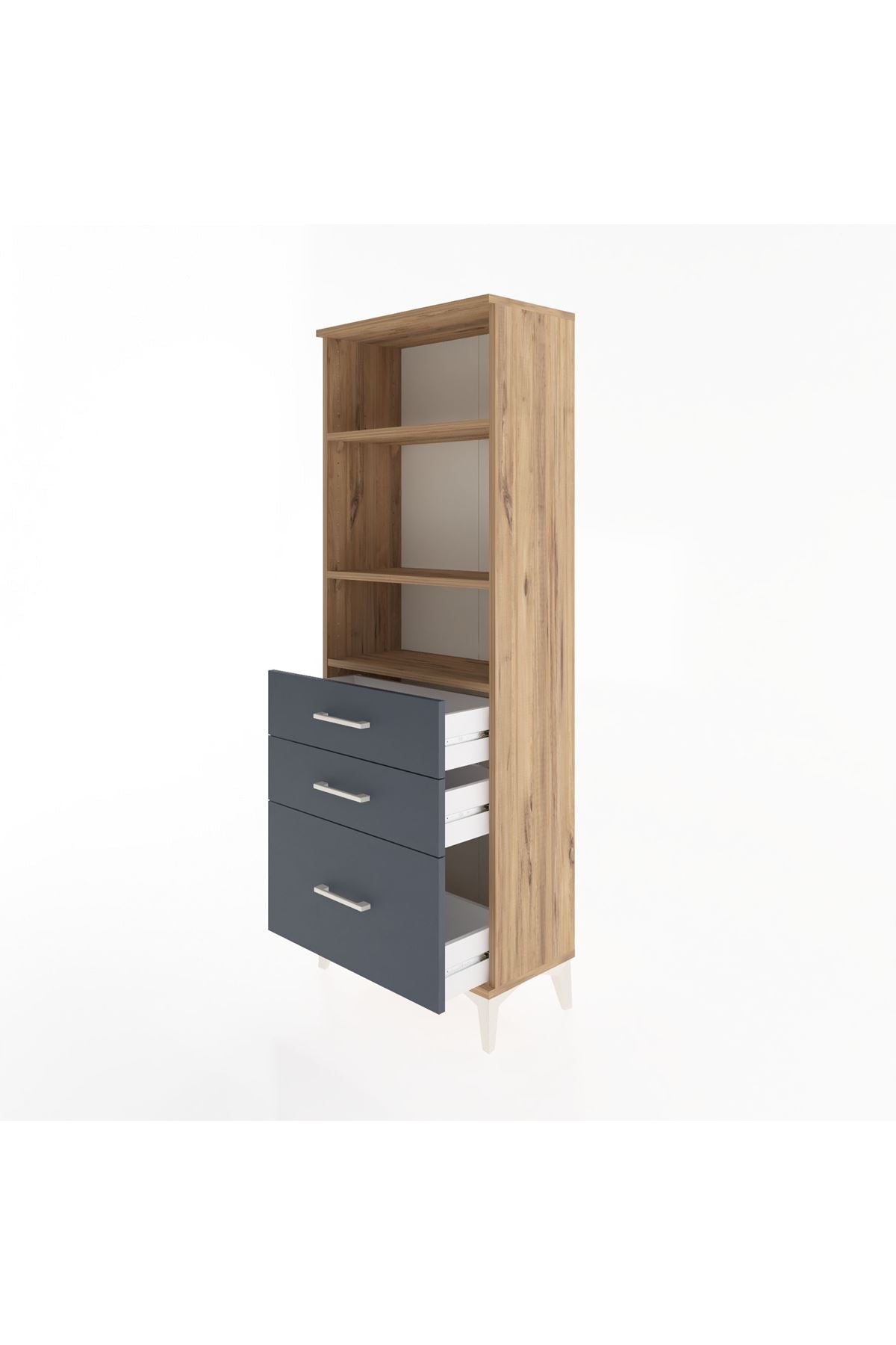 Arges Dolap 3 Raflı 3 Çekmeceli 60x30x163 - S20M008V8A