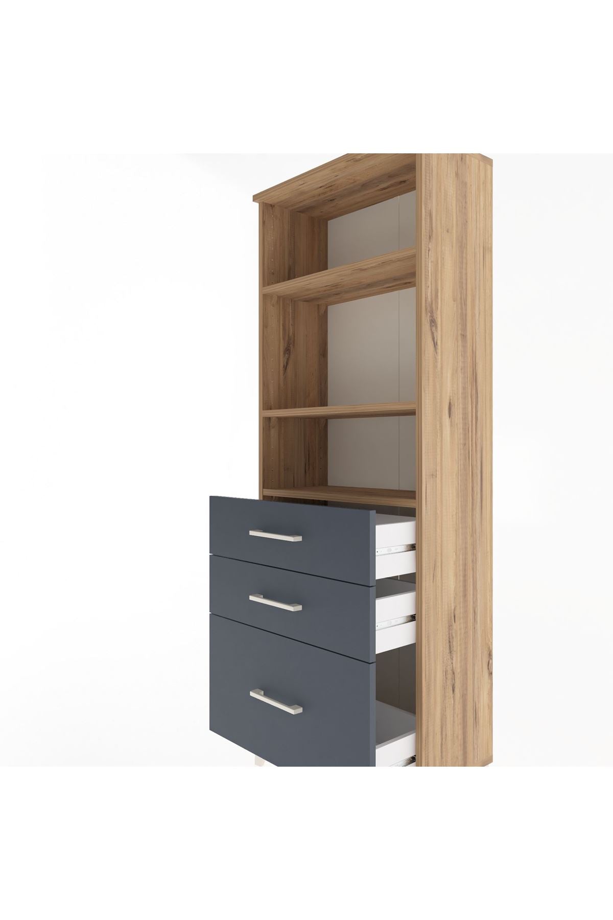 Arges Dolap 3 Raflı 3 Çekmeceli 60x30x163 - S20M008V8A