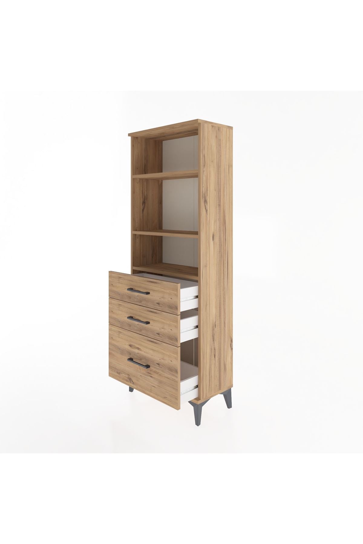 Arges Dolap 3 Raflı 3 Çekmeceli 60x30x163 - S20M008V9A