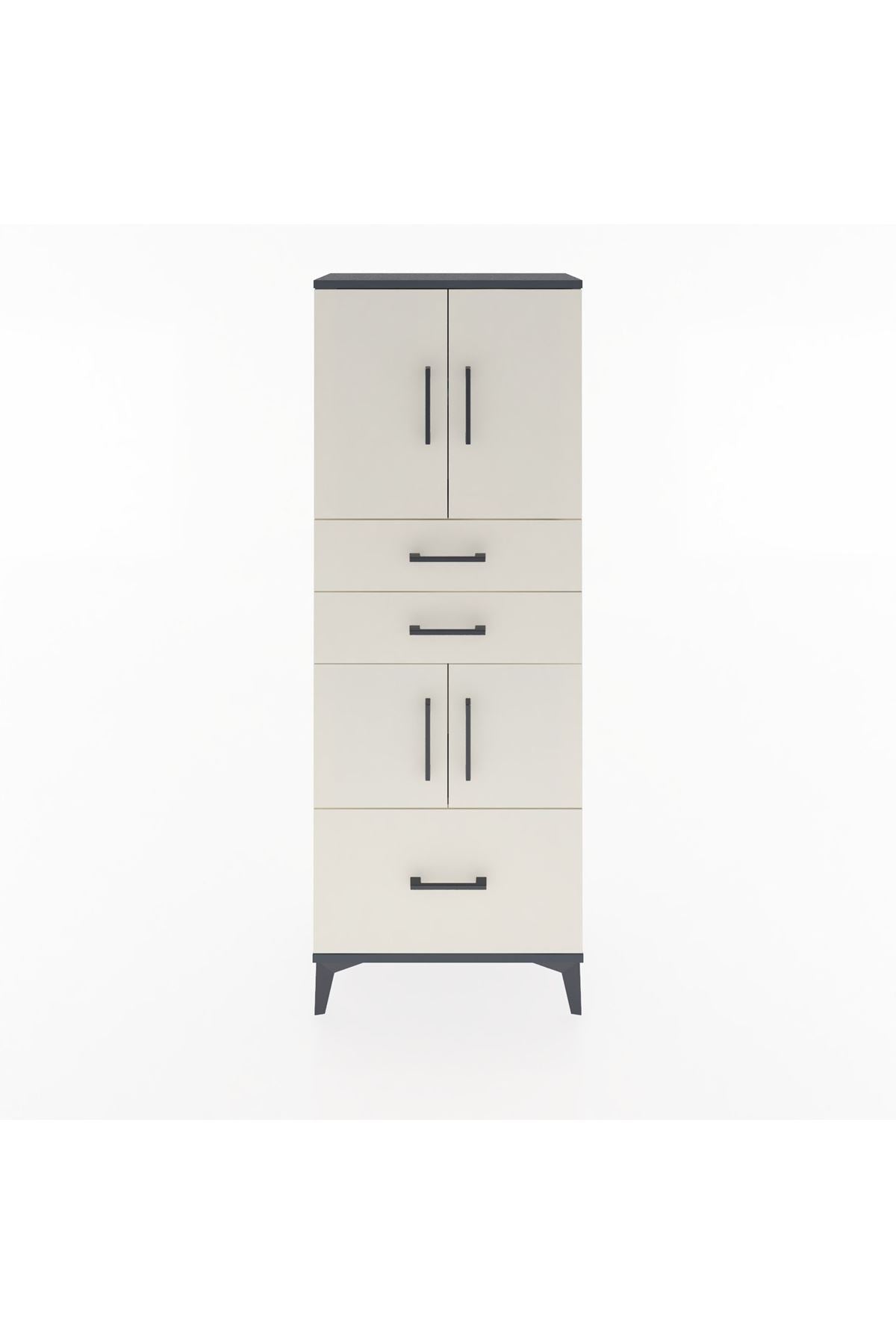 Arges Dolap 3 Raflı 3 Çekmeceli 4 Kapaklı 60x30x163 - S20M009V4A