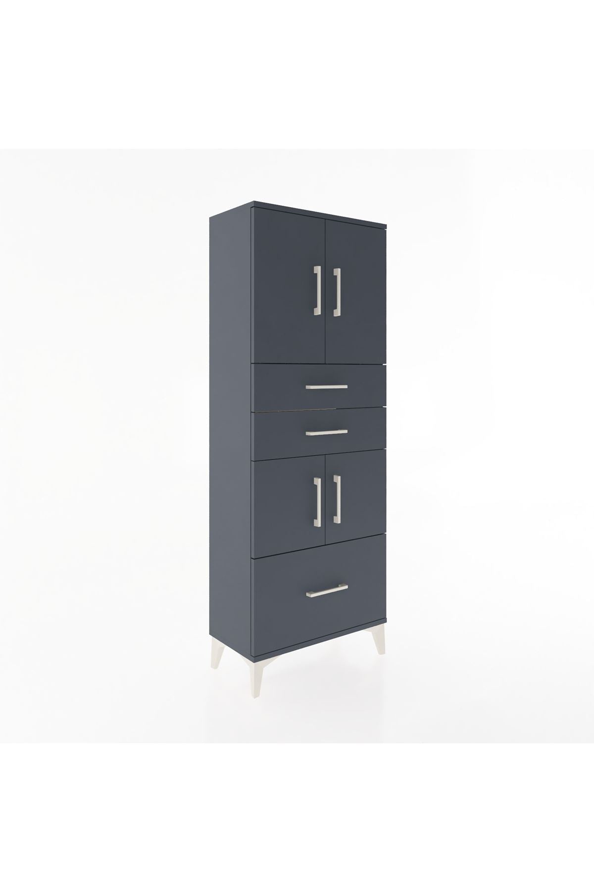 Arges Dolap 3 Raflı 3 Çekmeceli 4 Kapaklı 60x30x163 - S20M009V5A