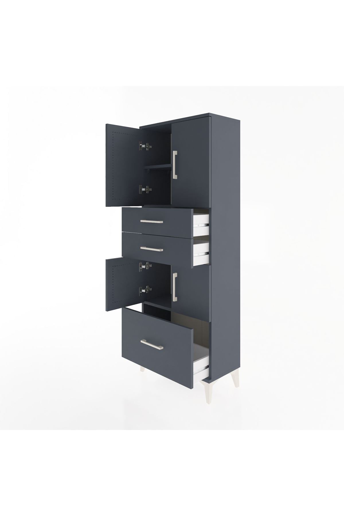 Arges Dolap 3 Raflı 3 Çekmeceli 4 Kapaklı 60x30x163 - S20M009V5A