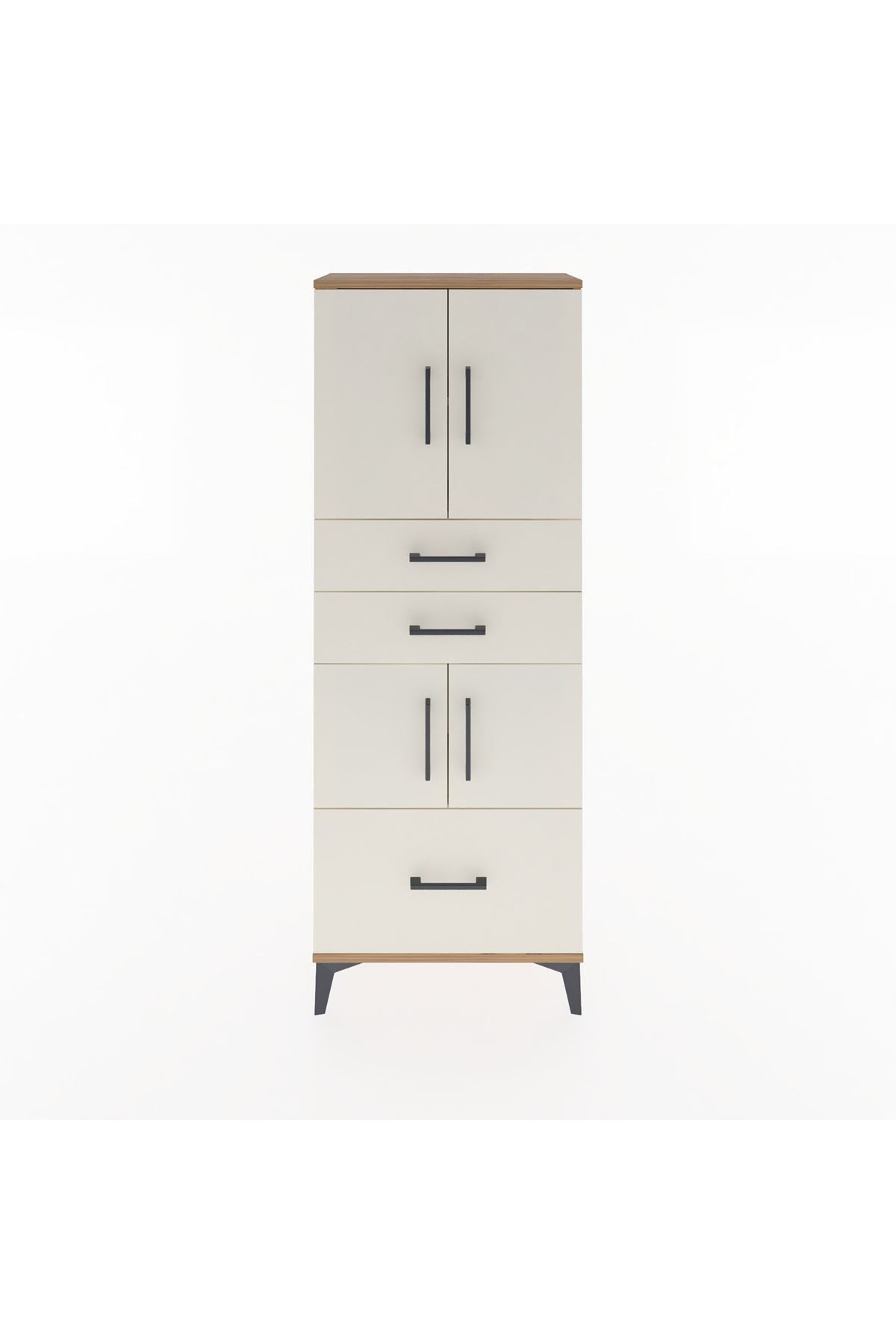 Arges Dolap 3 Raflı 3 Çekmeceli 4 Kapaklı 60x30x163 - S20M009V7A
