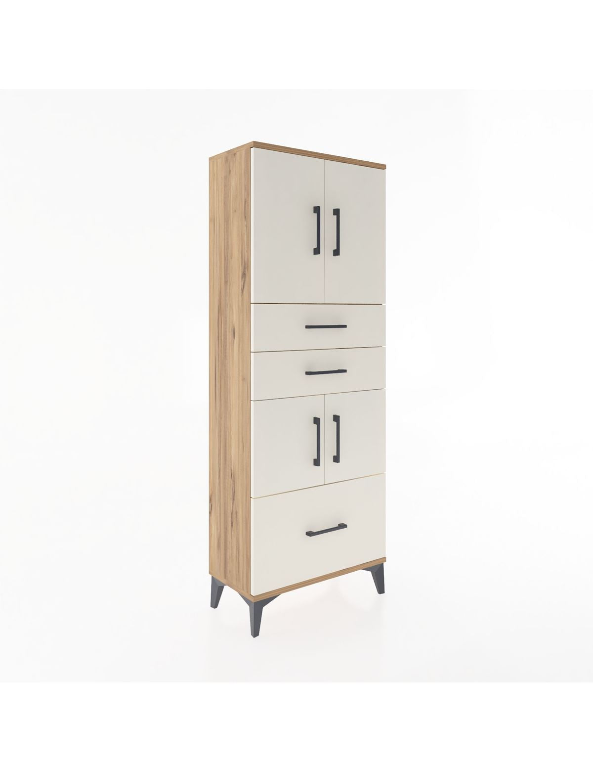 Arges Dolap 3 Raflı 3 Çekmeceli 4 Kapaklı 60x30x163 - S20M009V7A