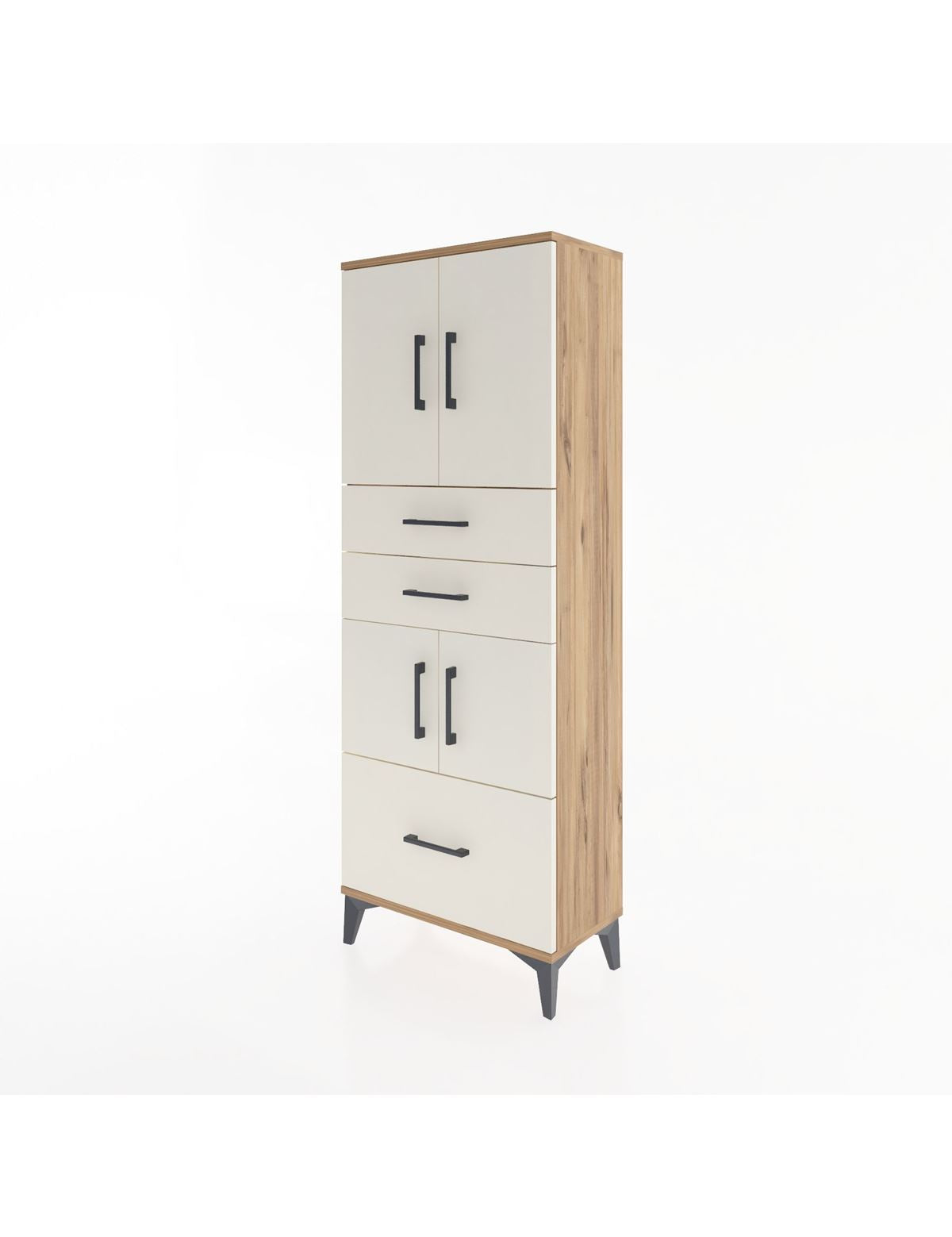 Arges Dolap 3 Raflı 3 Çekmeceli 4 Kapaklı 60x30x163 - S20M009V7A