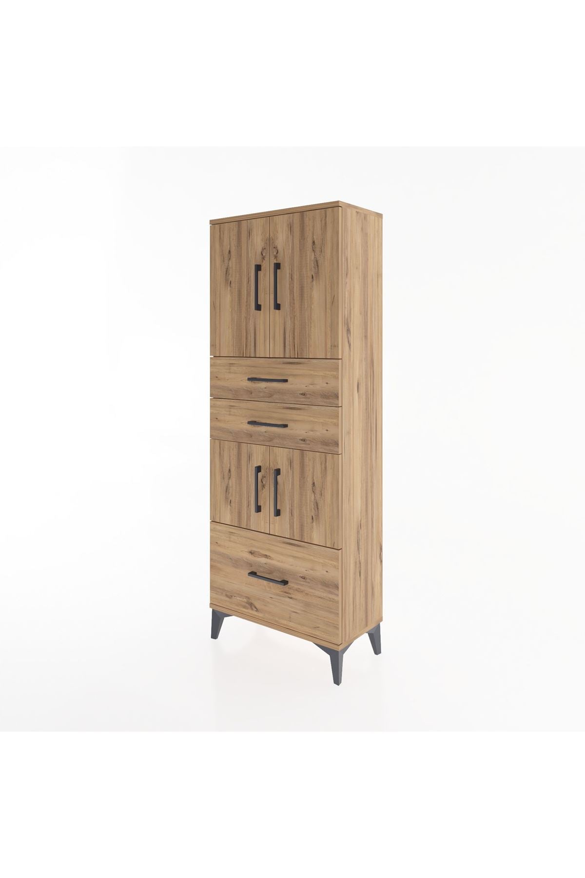 Arges Dolap 3 Raflı 3 Çekmeceli 4 Kapaklı 60x30x163 - S20M009V9A