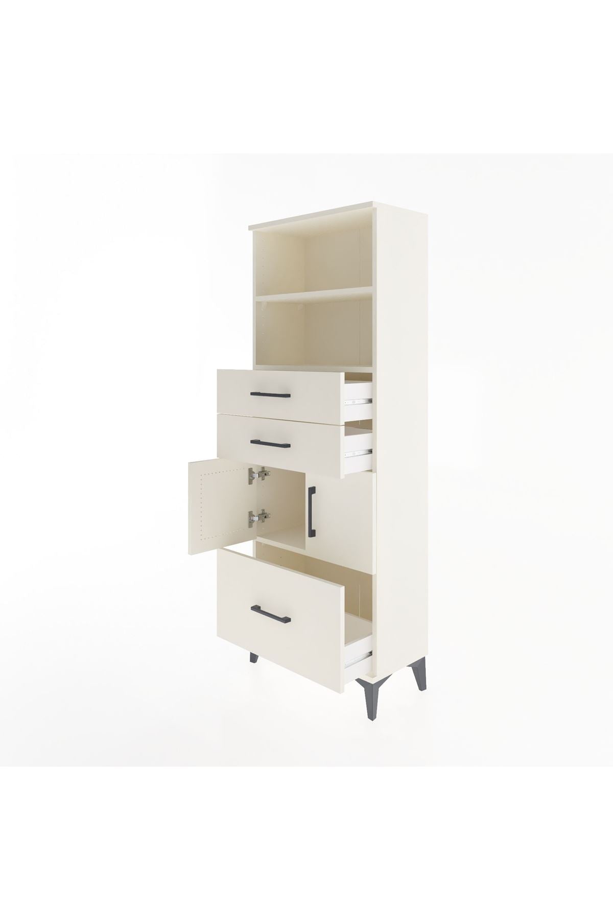 Arges Dolap 3 Raflı 3 Çekmeceli 2 Kapaklı 60x30x163 - S20M010V1A
